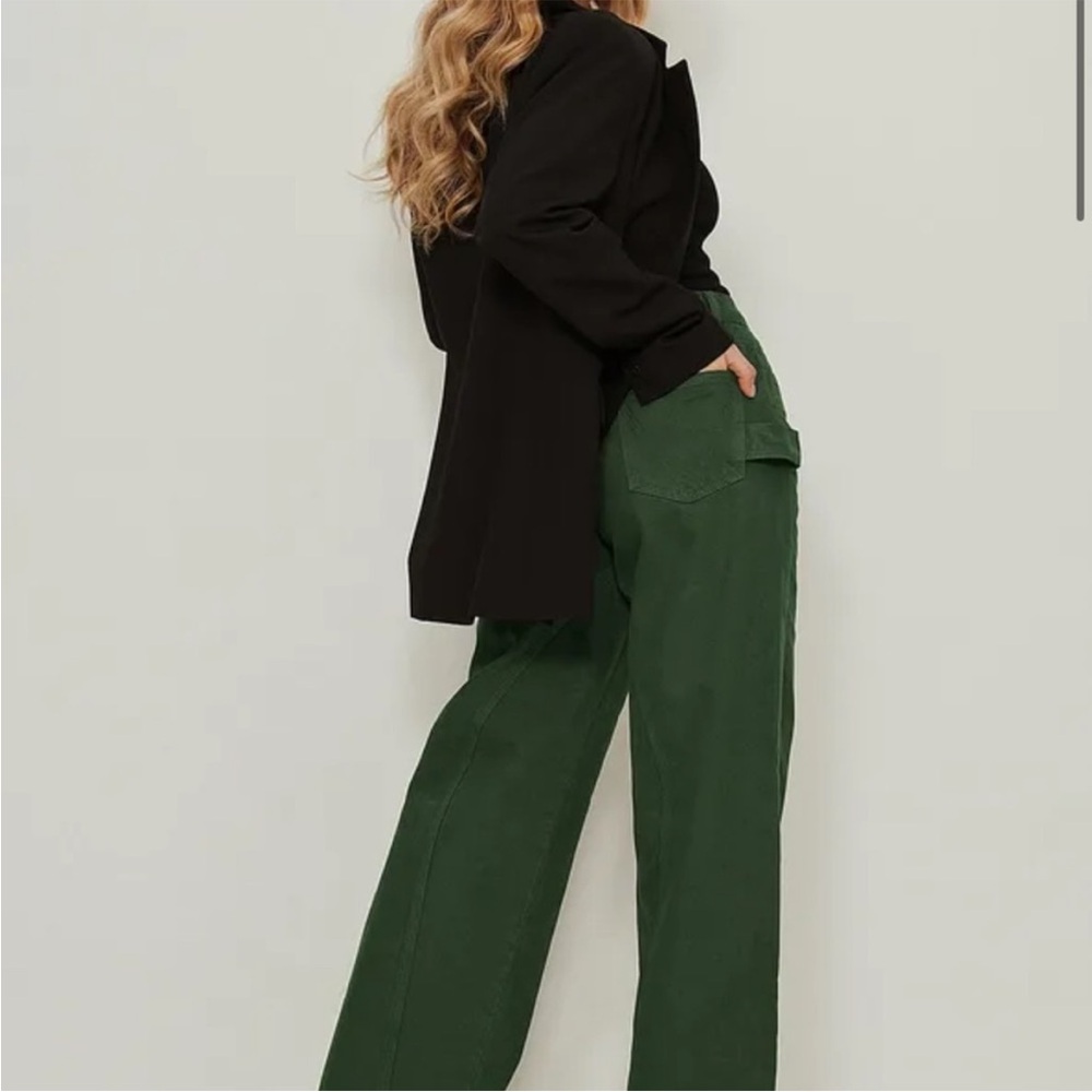 NA-KD NWT Green Utility Jeans
